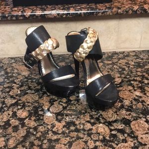 Bebe gold rope heels